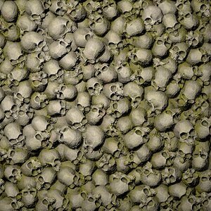 Skulls with Moss Texture 3D model