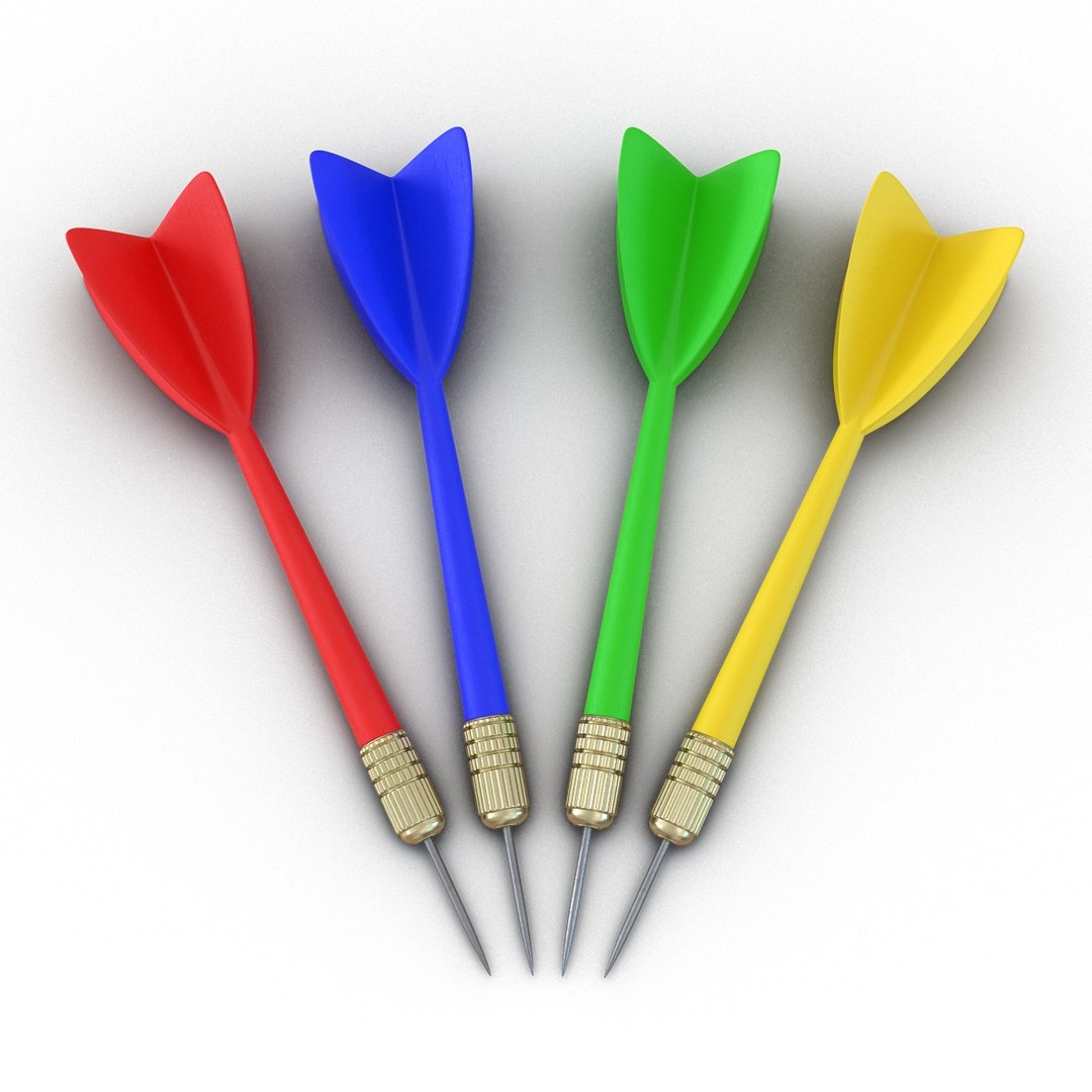 3d model dart needle 3 set