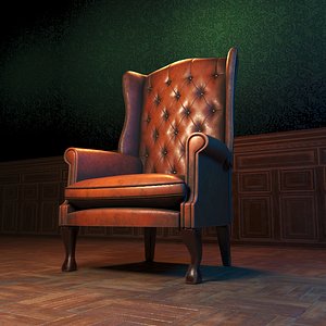 old lather chair 3D model