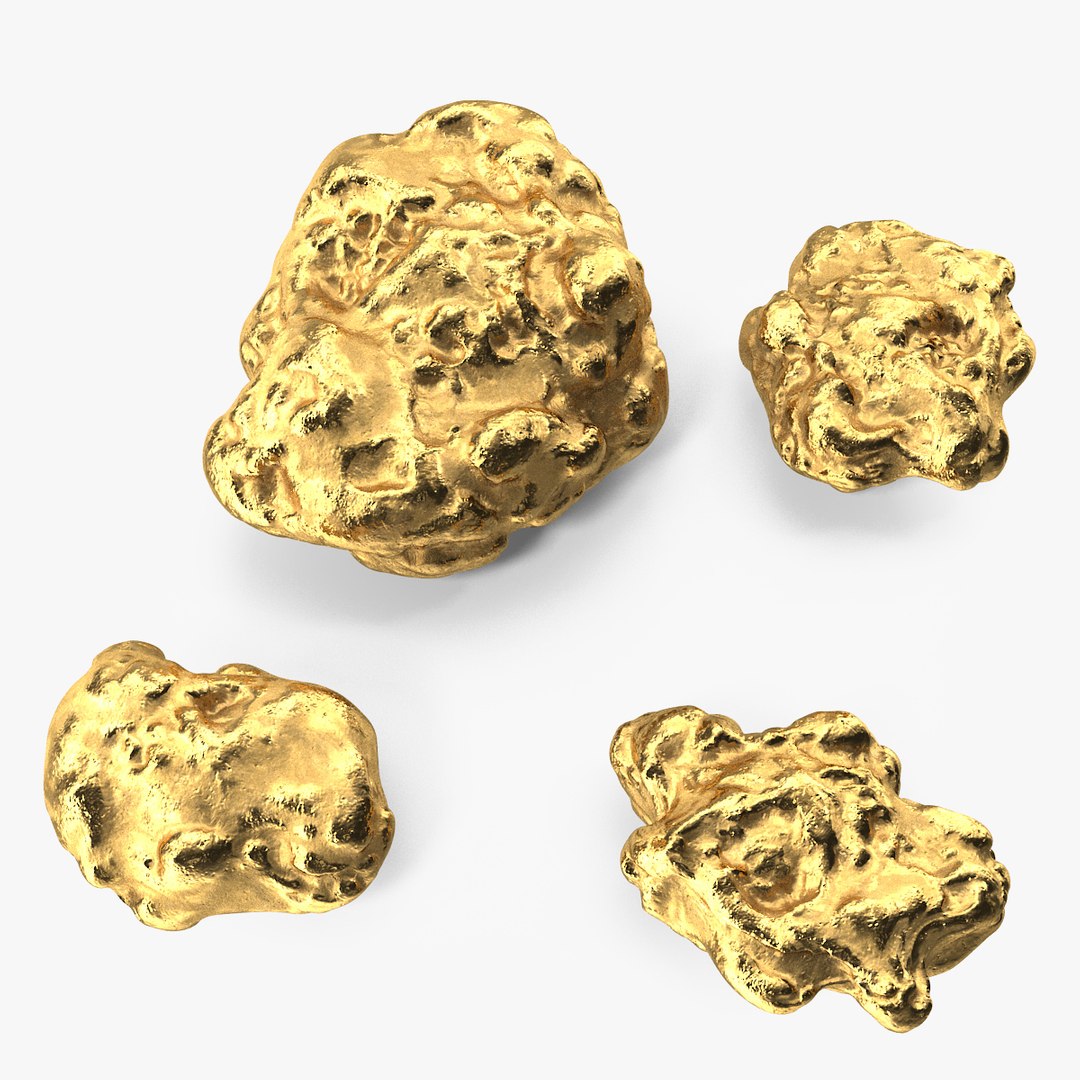 Metallic Gold Big Minerals 3D model preview