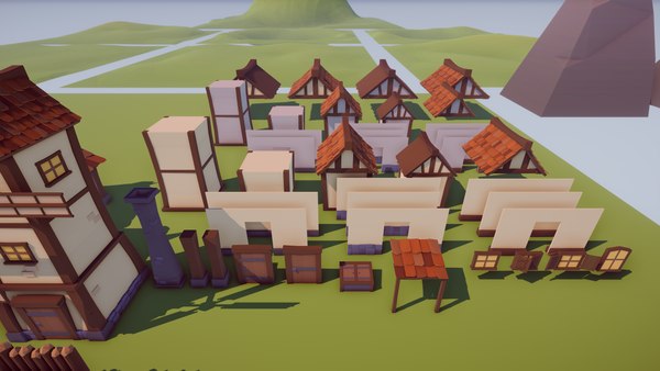 3D houses nature village landscape model - TurboSquid 1515433