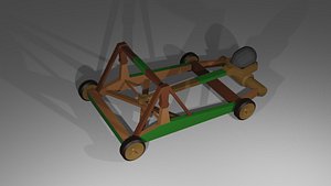 Medieval War Catapult Lowpoly 3D model