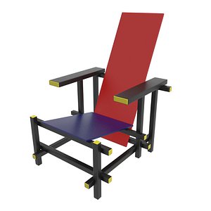 rietveld red blue chair 3d max