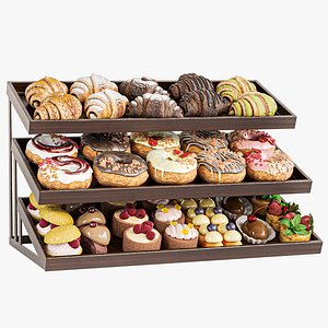 Set of sweets for table setting gender parties 3D model