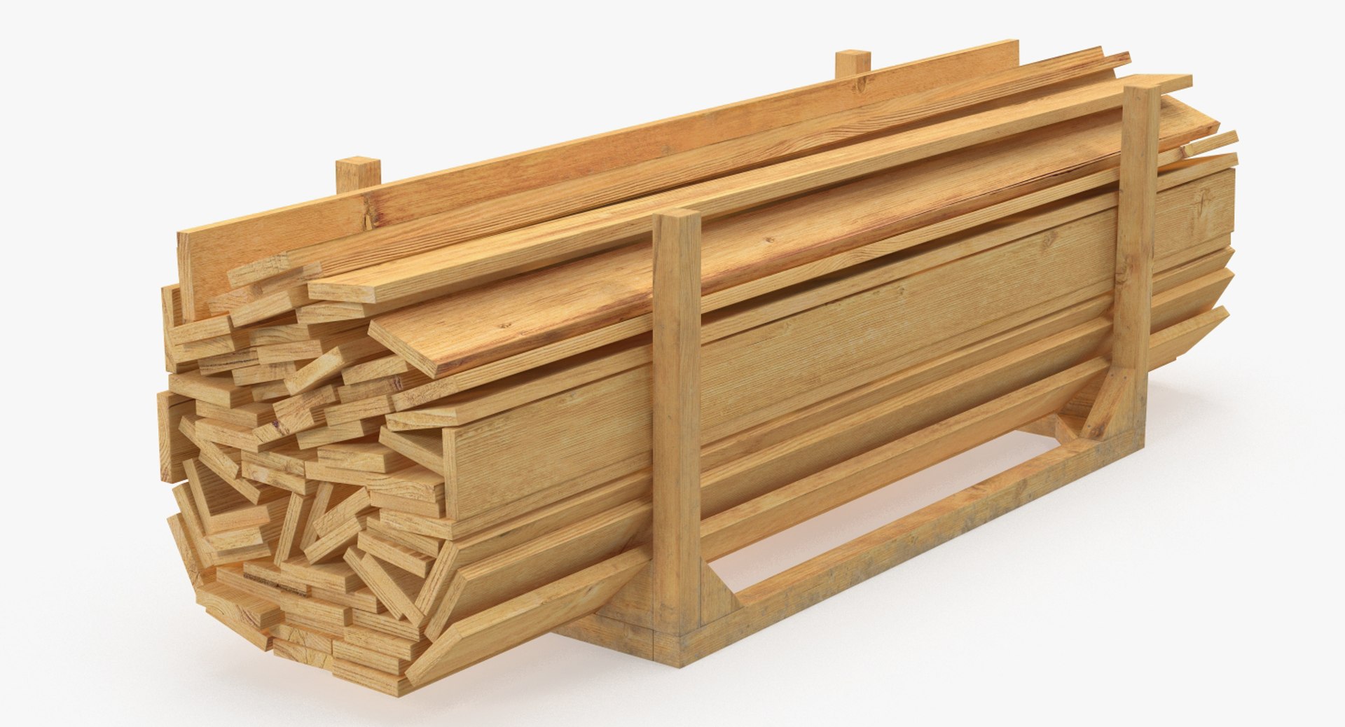Lumber Boards Storage 3D Model 3D model preview
