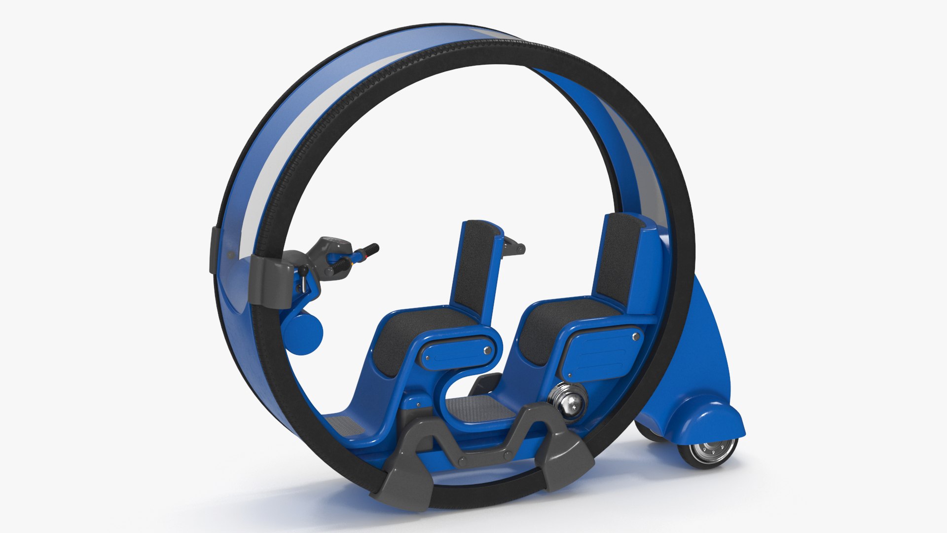 Sci-Fi Double Car Tube Blue Rigged for Cinema 4D 3D model preview