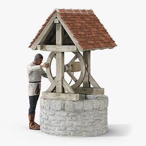 Medieval Farmer by Well