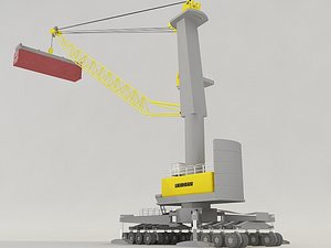 3d model liebherr harbour crane