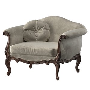 blk woood sofia armchair 3D