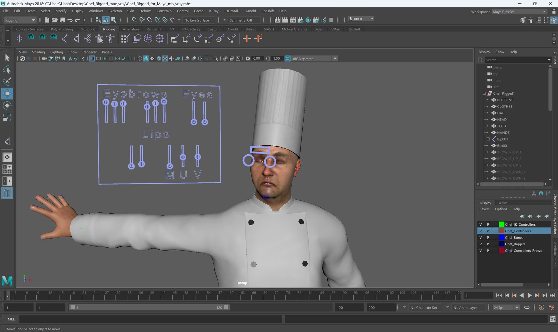 Chef Rigged For Maya 3D Model - TurboSquid 2349976