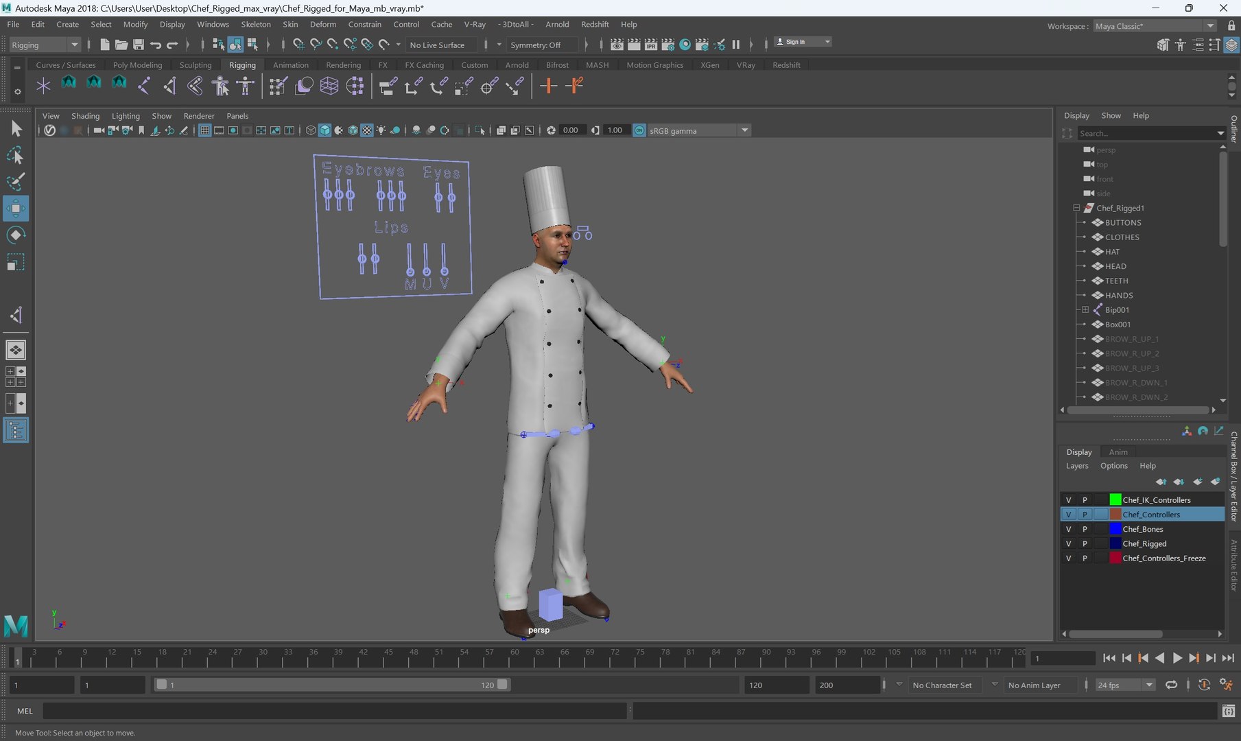 Chef Rigged For Maya 3D Model - TurboSquid 2349976
