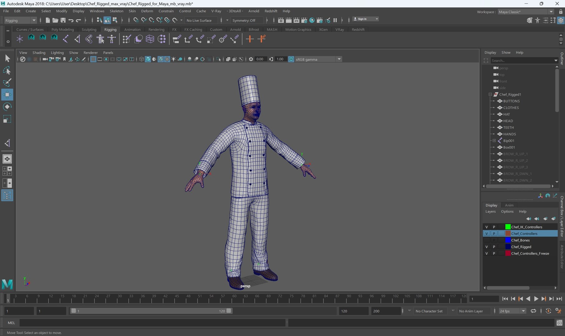 Chef Rigged For Maya 3D Model - TurboSquid 2349976