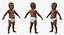 Modelo 3D de bebê americano Africano Rigged