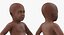 Modelo 3D de bebê americano Africano Rigged