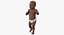 Modelo 3D de bebê americano Africano Rigged