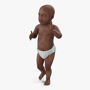 African American Baby Rigged 3D Model