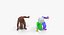 Modelo 3D de bebê americano Africano Rigged