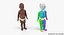 Modelo 3D de bebê americano Africano Rigged