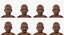 Modelo 3D de bebê americano Africano Rigged
