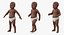 Modelo 3D de bebê americano Africano Rigged
