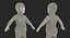 Modelo 3D de bebê americano Africano Rigged