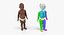 Modelo 3D de bebê americano Africano Rigged