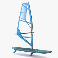 Inflatable Windsurf SUP with Sail Blue
