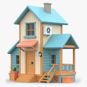 Custom Wooden House F with UV 3D