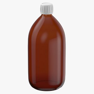 Glass Syrup Bottle 1000ml 3D