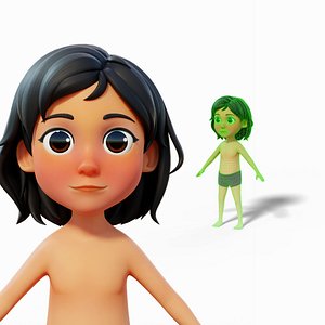 3D Cartoon Base Mesh Kid Child Female model