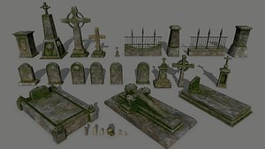 3D skull tombstone model