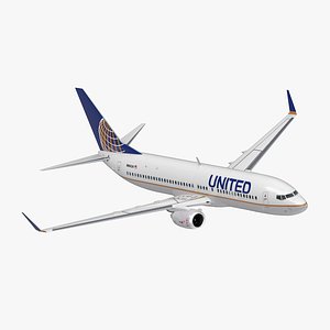 United Airlines Boeing 737 with Cockpit and Cabin model