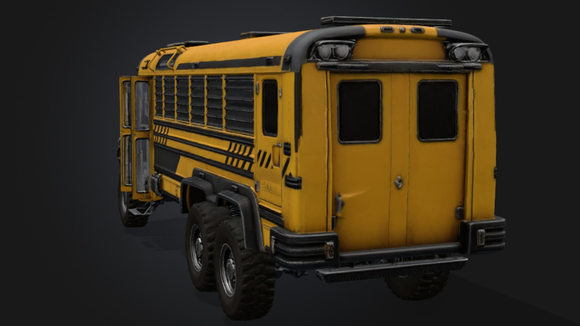 3D Post-Apocalyptic Armored School Bus https://p.turbosquid.com/ts-thumb/nq/UW4Kpi/uA/1.4/png/1793397273/1920x1080/fit_q87/f6509953ff0854dcb62449307415f978f60f8ede/1.4.jpg