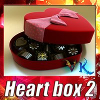Heart box 2 + 8 chocolates. High detailed.