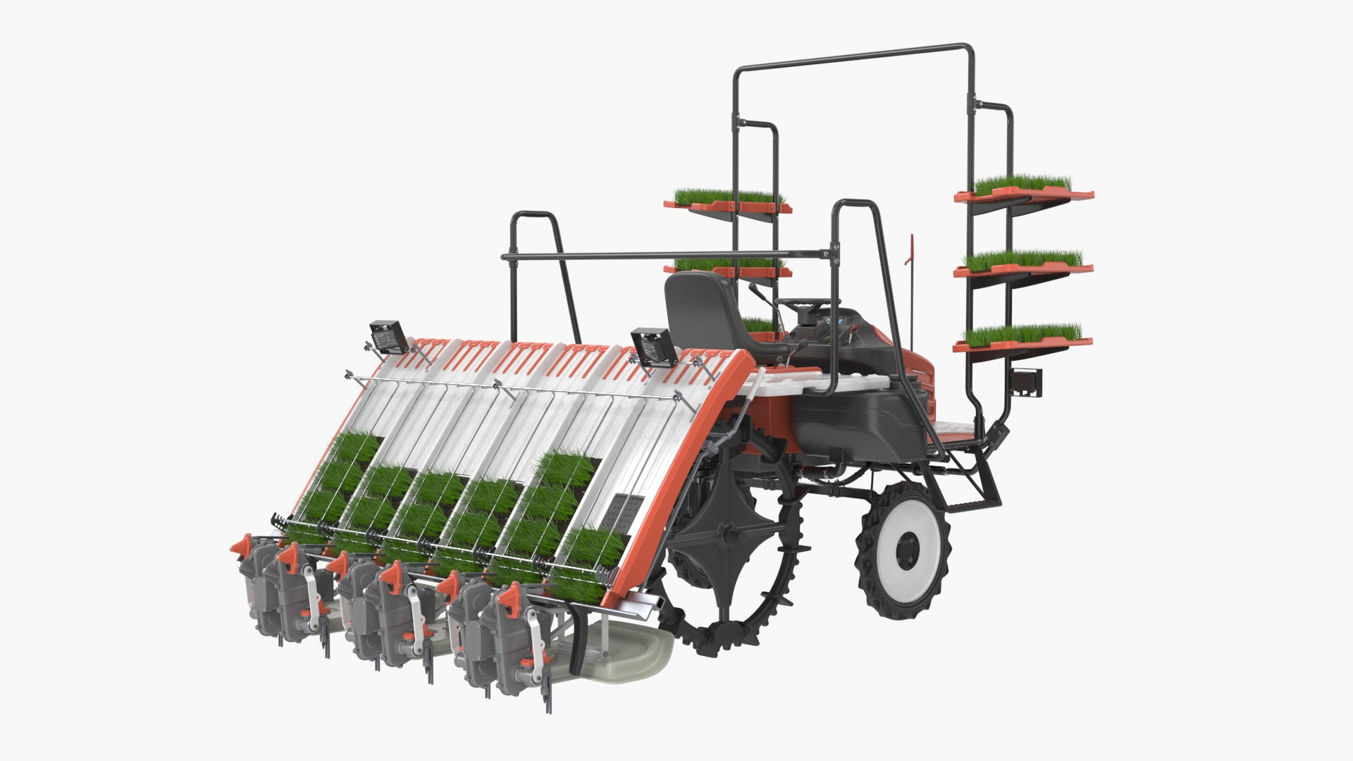 Rice Transplanter With Seedlings In Working Position 3D - TurboSquid ...