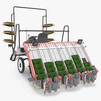 Rice Transplanter with Seedlings In Working Position