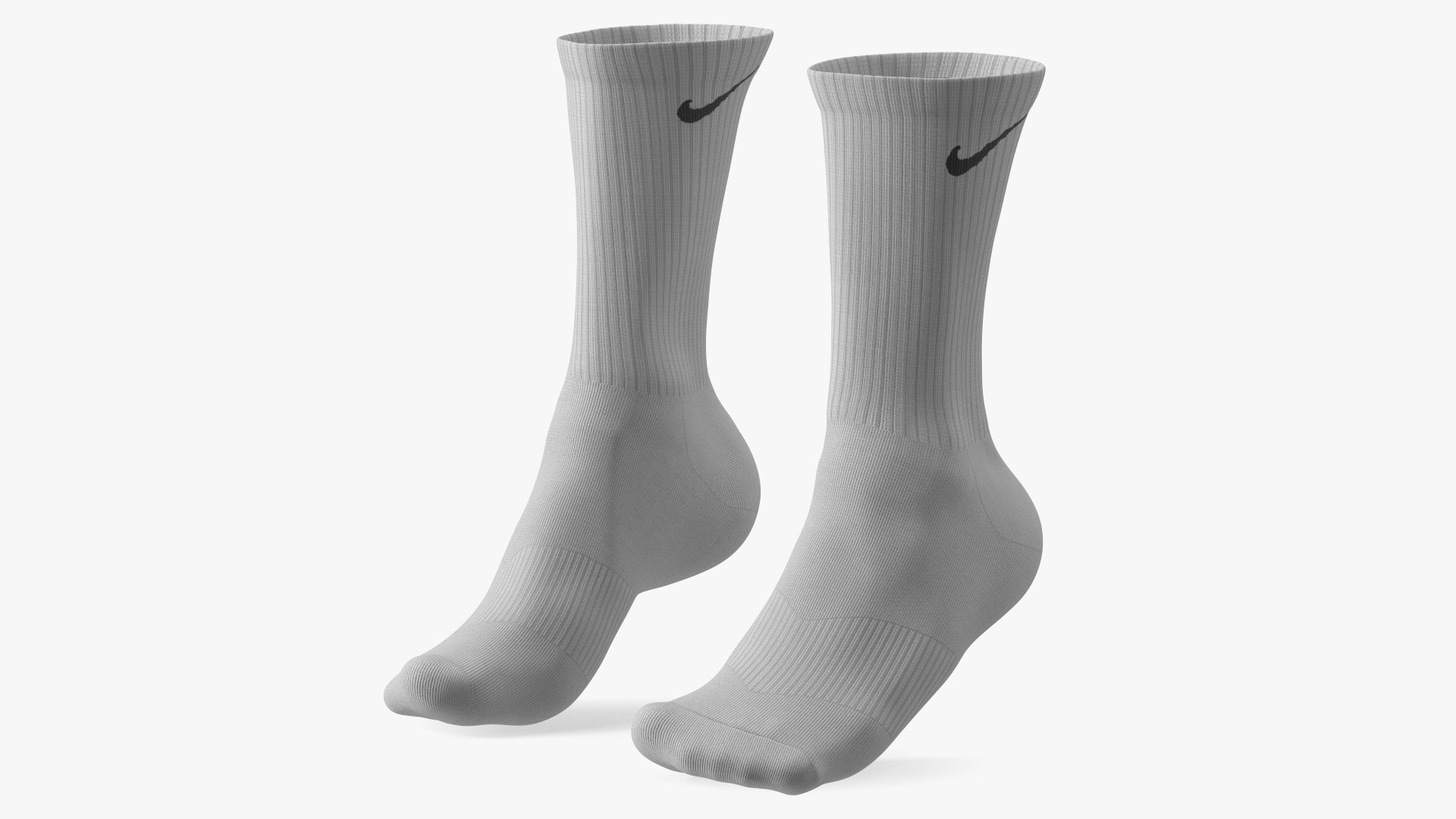 Long Socks Nike Grey Foot Standing Toes 3D model preview