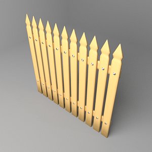 3D fence wooden 14 model