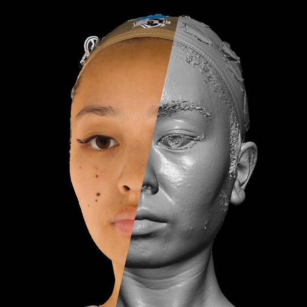 Asian Female 30s head scan 017 3D model