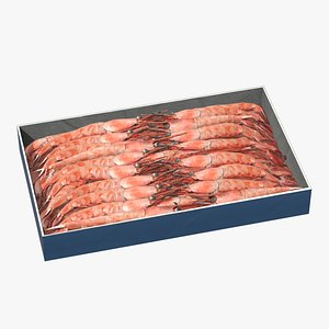 Frozen Seafood Pack Low Poly 3D model