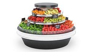 Vegetable Rack with Vegetables 3D model