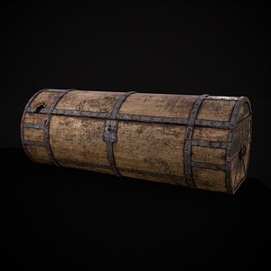 3D Medieval Cylindrical Chest