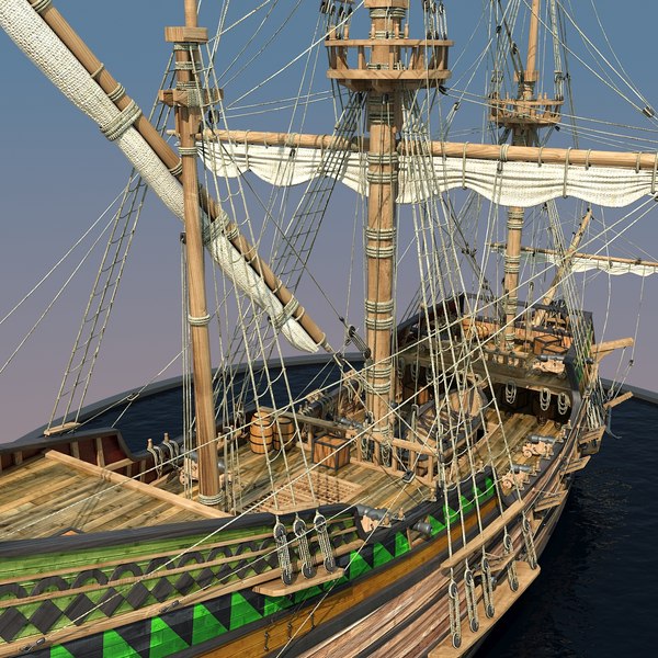 3ds max galleon realistic prop