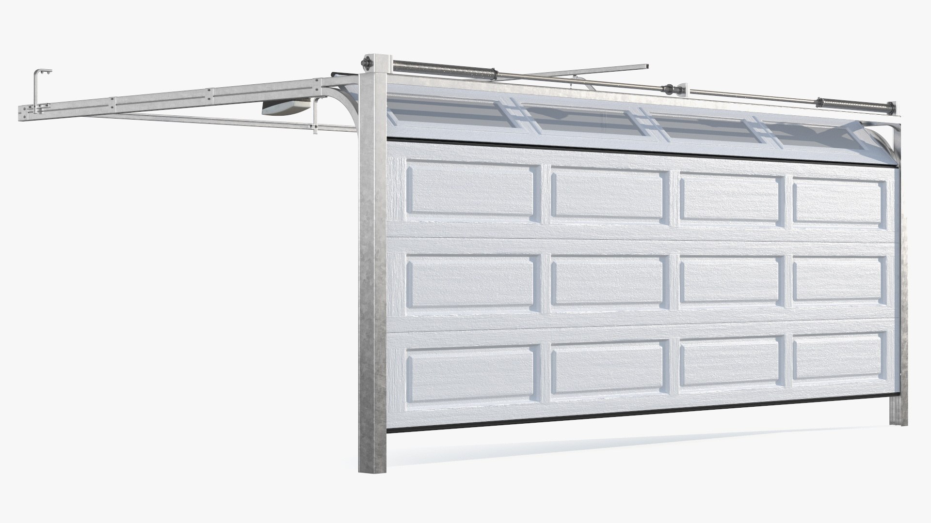 Electric Garage Doors White Rigged for Cinema 4D 3D model preview