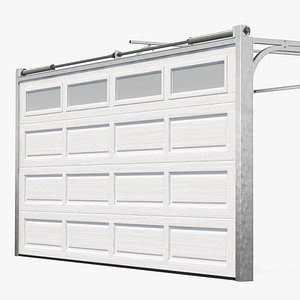 Electric Garage Doors White Rigged for Cinema 4D