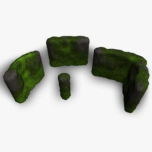 Cave Walls 1 - Moss 2 3D