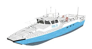 3D combat boat 90h vessel