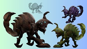 Fantasy Monsters Game Ready Rigged And Animated