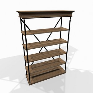 wooden storage shelf 3d 3ds