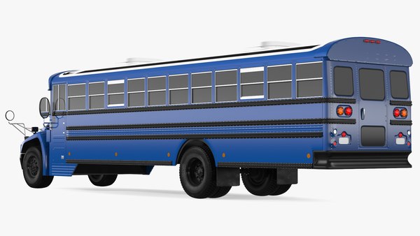 3D Blue Bird Commercial Bus Exterior Only - TurboSquid 1790679